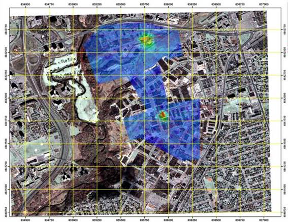 Urban radiation map