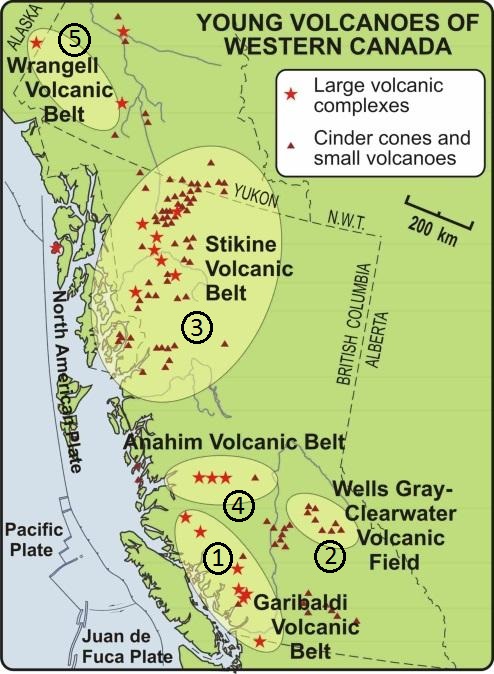 image of young volcanoes in Western Canada